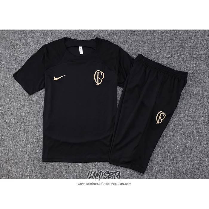 Chandal del Corinthians 2023-2024 Manga Corta Negro - Pantalon Corto